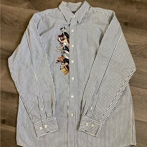VINTAGE Warner Bros. 90s Looney Tunes Button-Up Shirt Medium Long Sleeve